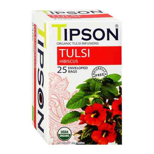 Чай Tipson Туласи Organic гибискус 25 пакетиков по 1.2 г арт. 3471484