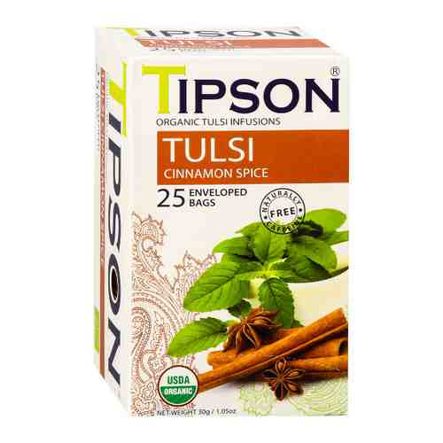 Чай Tipson Туласи Organic корица 25 пакетиков по 1.2 г арт. 3471456