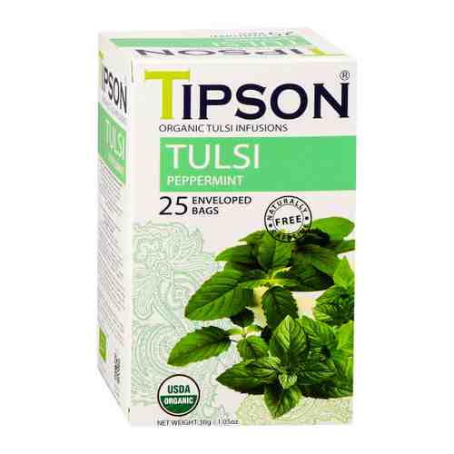 Чай Tipson Туласи Organic перечная мята 25 пакетиков по 1.2 г арт. 3471485
