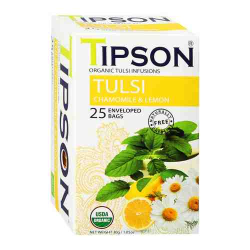 Чай Tipson Туласи Organic ромашка с лимоном 25 пакетиков по 1.2 г арт. 3471487