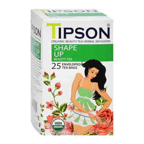 Чай зеленый Tipson Beauty Tea Shape Up 25 пакетиков по 1.5 г арт. 3471450