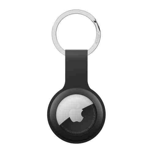 Чехол-брелок uBear Touch Ring Case для AirTag с кольцом-фиксатором soft-touch силикон черный арт. 3515468