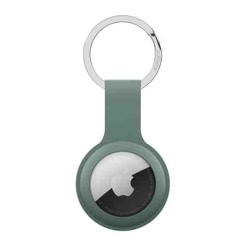 Чехол-брелок uBear Touch Ring Case для AirTag с кольцом-фиксатором soft-touch силикон зеленый арт. 3515479