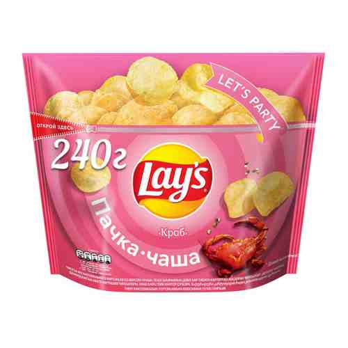 Чипсы Lays картофельные со вкусом Краба 240 г арт. 3336585