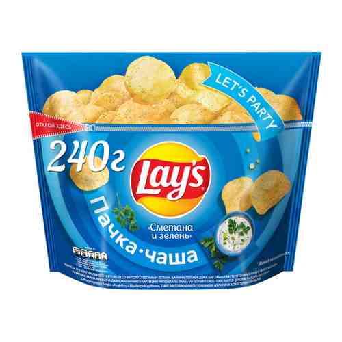 Чипсы Lays картофельные со вкусом сметаны и зелени 240 г арт. 3336584