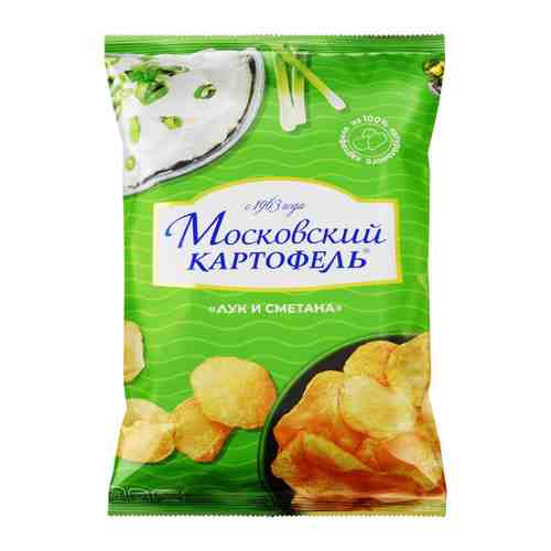 Чипсы Московский картофель картофельные со вкусом лука и сметаны 130 г арт. 3404977