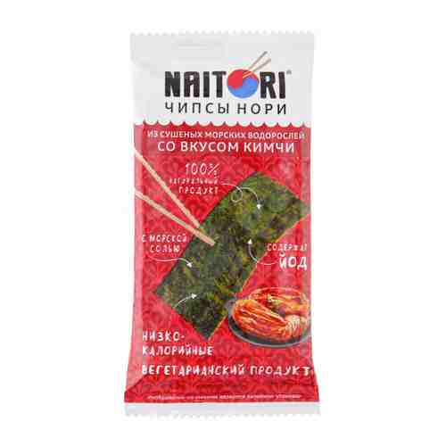Чипсы Naitori Нори из сушеных морских водорослей со вкусом кимчи 3 г арт. 3456899