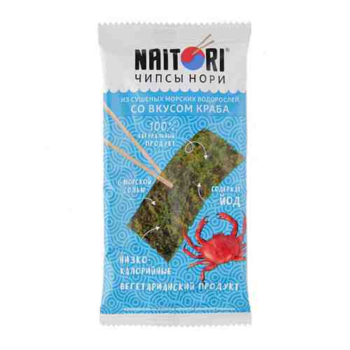 Чипсы Naitori Нори из сушеных морских водорослей со вкусом краба 3 г арт. 3456898