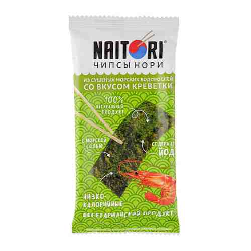 Чипсы Naitori Нори из сушеных морских водорослей со вкусом креветки 3 г арт. 3456897