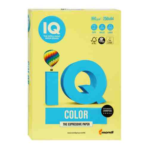 Цветная бумага для печати А4 Mondi IQ Color желтая медиум ZG34 250 листов арт. 3429955