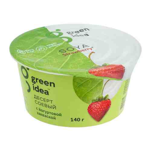 Десерт Green Idea соевый клубника с йогуртовой закваской 140 г арт. 3395927