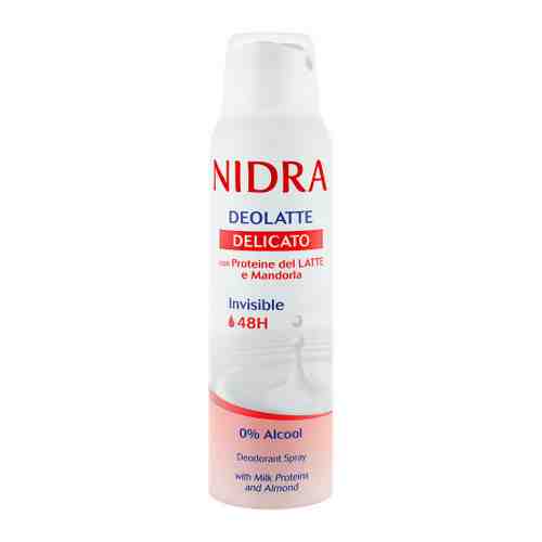 Дезодорант Nidra деликатный с молочными протеинами и миндалем аэрозоль 150 мл арт. 3493964