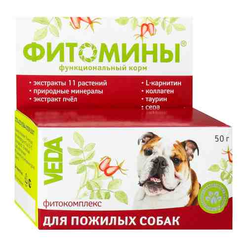 Добавка кормовая Veda Фитомины корм для пожилых собак 50 г арт. 3496635