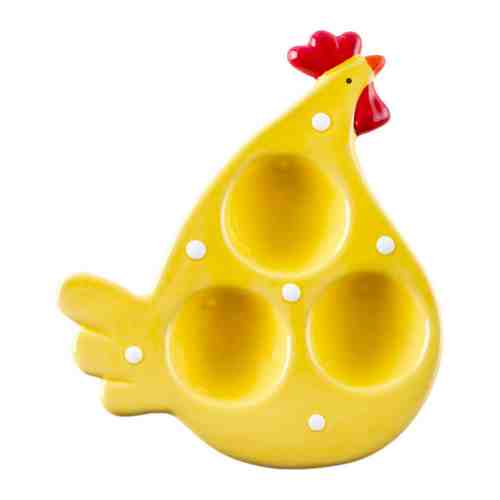Подставка для яиц Домашняя кухня декоративная керамическая желтая 15 см арт. 3433853