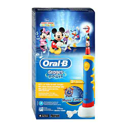 Электрическая зубная щетка детская Oral-B Mickey for Kids D10.513 (тип 3757) с 3 лет арт. 3361100