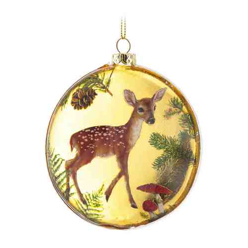 Елочное украшение Holiday Classics Медальон Лесной олень двусторонний 10 см арт. 3481609