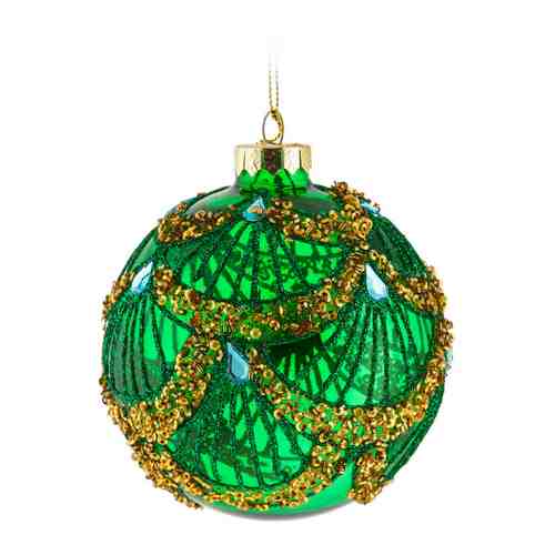Елочное украшение Holiday Classics Шар Перо павлина зеленый 10 см арт. 3481653