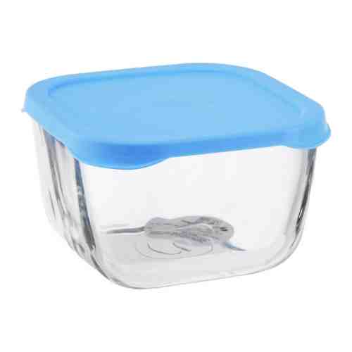 Контейнер пищевой Pasabahce Snow Box стеклянный с голубой пластиковой крышкой 250 мл арт. 3423059