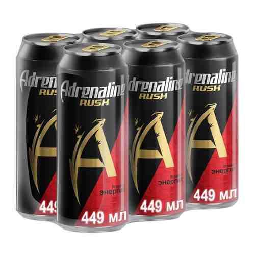 Энергетический напиток Adrenaline Red Energy газированный 6 штук по 0.45 л арт. 3403189