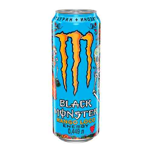 Энергетический напиток Black Monster Mango Loco газированный 0.45 л арт. 3408030