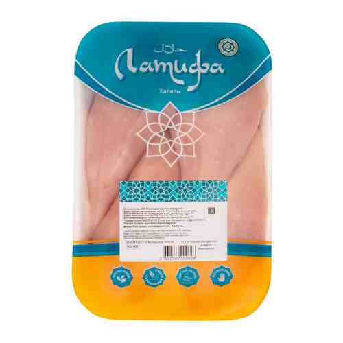 Филе грудки цыплят бройлеров Латифа Халяль без кожи охлажденное 0.5-1.6 кг арт. 2014151