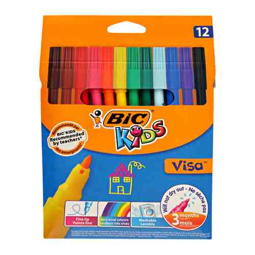 Фломастеры Bic Visa 12 цветов арт. 3344642