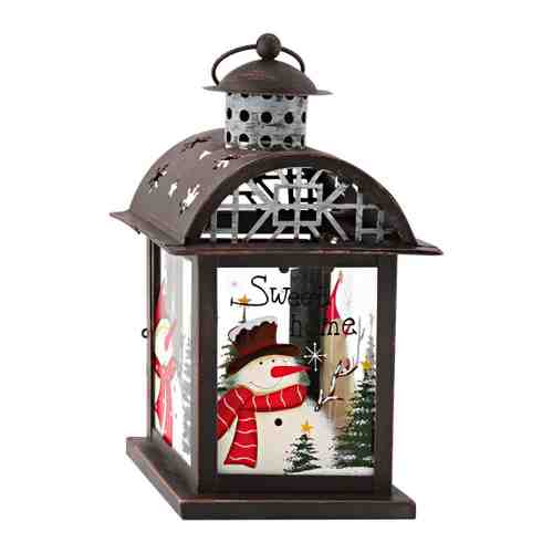 Фонарь-домик рождественский с мансардной крышей 14.5х13х23 см арт. 3484582