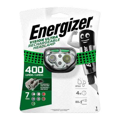 Фонарь налобный Energizer HL Vision Rechargeable аккумуляторный арт. 3438230