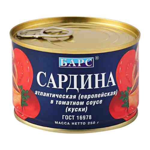 Сардина Барс атлантическая томатном соусе 250 г арт. 3455845