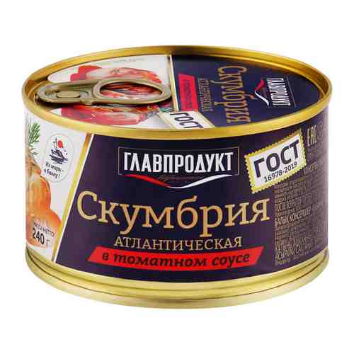 Скумбрия Главпродукт в томатном соусе 240 г арт. 3461244