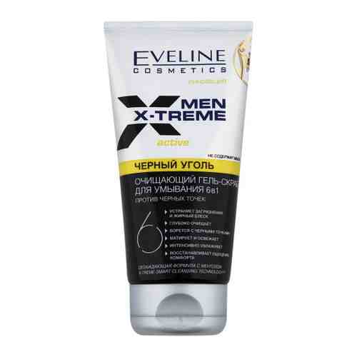 Гель-скраб для умывания Eveline for Men X-Treme 6в1 очищающий с углем против черных точек 150 мл арт. 3405607