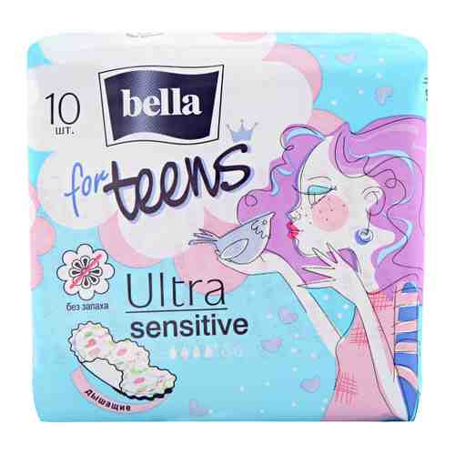 Прокладки впитывающие Bella for Teens Sensitive 4 капли 10 штук арт. 3368764