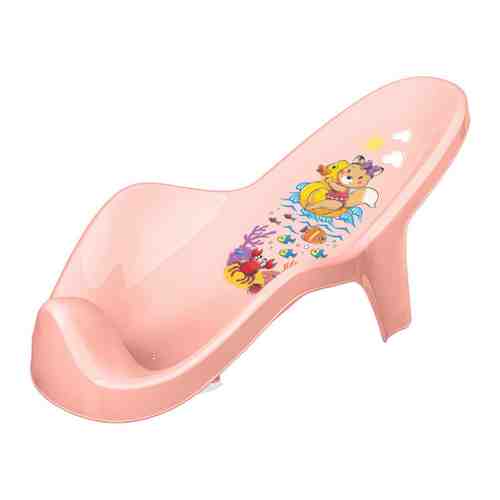 Горка для купания детская Пластишка с декором светло-розовая 483х240х196 мм арт. 3368622
