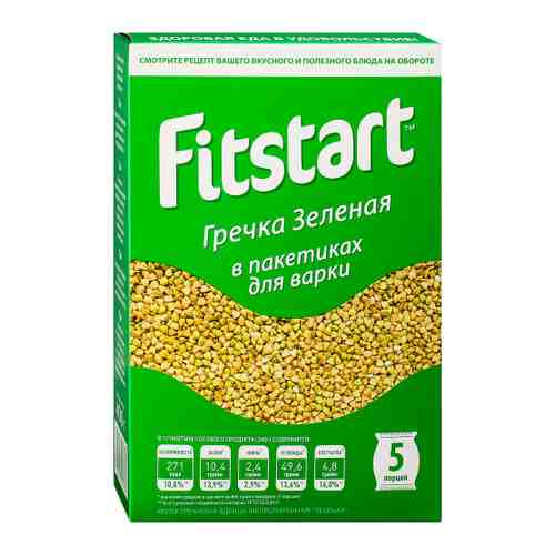 Крупа гречневая Fitstart зеленая 5 пакетиков по 80 г арт. 3485456