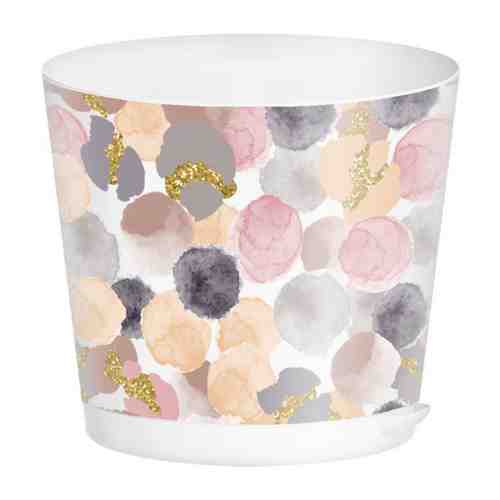 Горшок для цветов IDIland Oregano Акварель с прикорневым поливом с декором 120 мм 0.75 л арт. 3453714