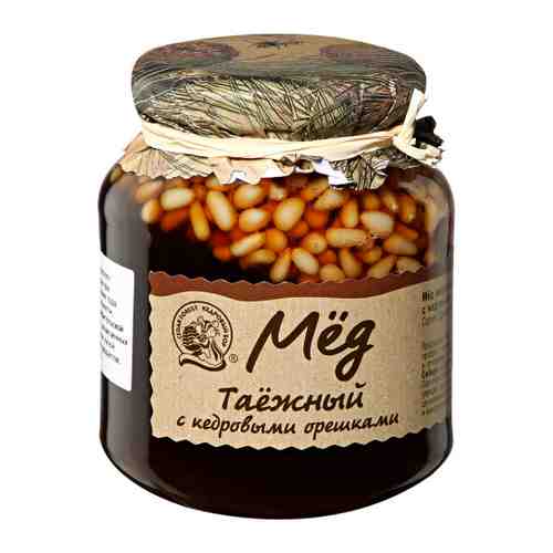 Мед Кедровый бор Таежный цветочный с кедровыми орешками натуральный 460 г арт. 3457128