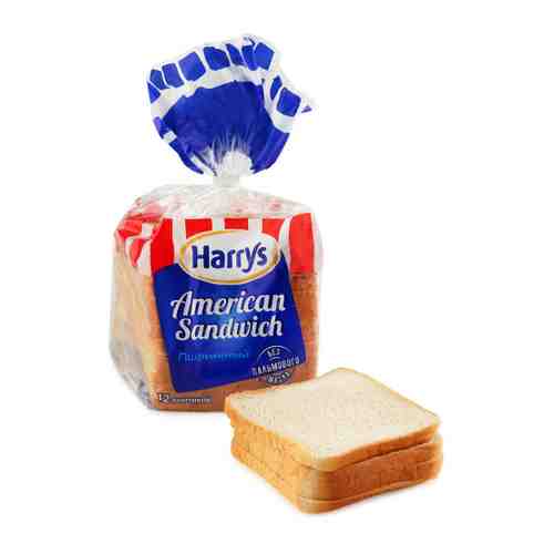 Хлеб Harrys American Sandwich Сандвичный пшеничный 470 г в нарезке арт. 3043639