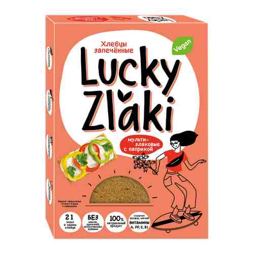 Хлебцы Lucky Zlaki мультизерновые с паприкой запеченные 72 г арт. 3417521