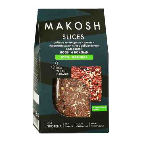 Хлебцы Makosh Slices Нори и вакамэ на основе семян льна 55 г арт. 3429120
