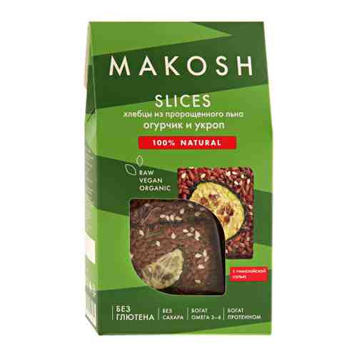 Хлебцы Makosh Slices Огурчик и укроп на основе семян льна 55 г арт. 3429116