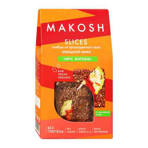 Хлебцы Makosh Slices Овощной микс на основе семян льна 55 г арт. 3429119