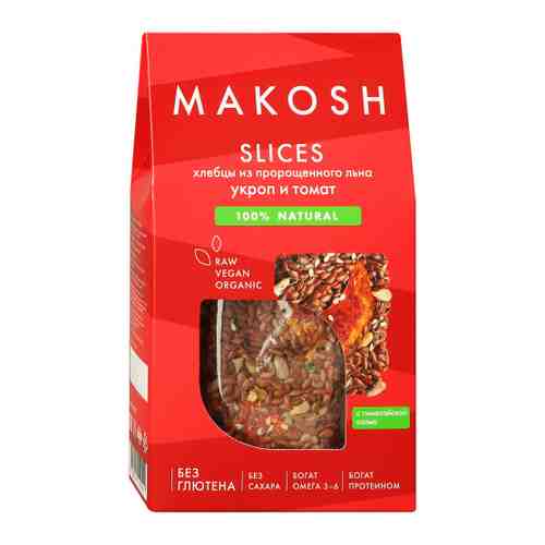 Хлебцы Makosh Slices Укроп и томат на основе семян льна 55 г арт. 3429117