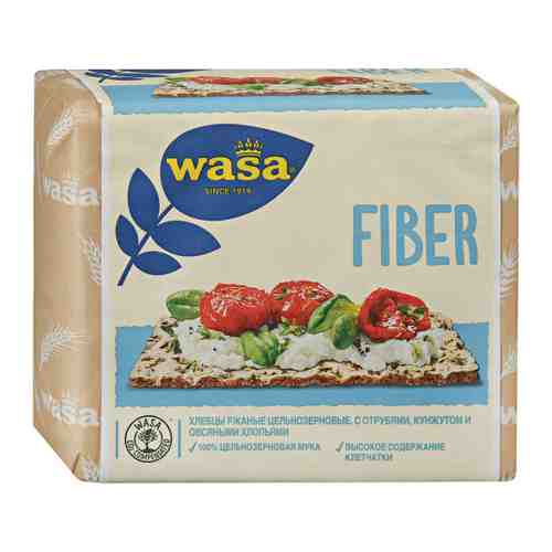 Хлебцы Wasa Fiber ржаные цельнозерновые с пшеничными отрубями кунжутом и овсяными хлопьями 230 г арт. 3398334