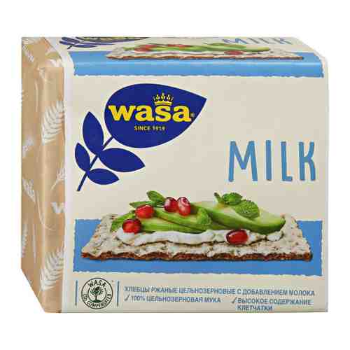 Хлебцы Wasa Milk ржаные цельнозерновые с добавлением молока 230 г арт. 3398333
