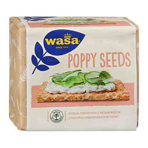 Хлебцы Wasa Poppy Seeds пшеничные с белым маком 240 г арт. 3398336