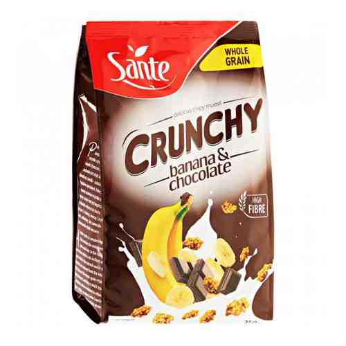 Хлопья Sante овсяные Crunchy с бананом и шоколадом хрустящие 350 г арт. 3291848