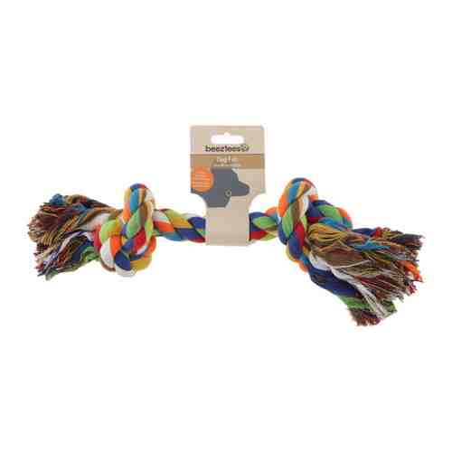 Игрушка Beeztees Канат с 2-мя узлами разноцветный для собак 300 г по 38 см арт. 3462017