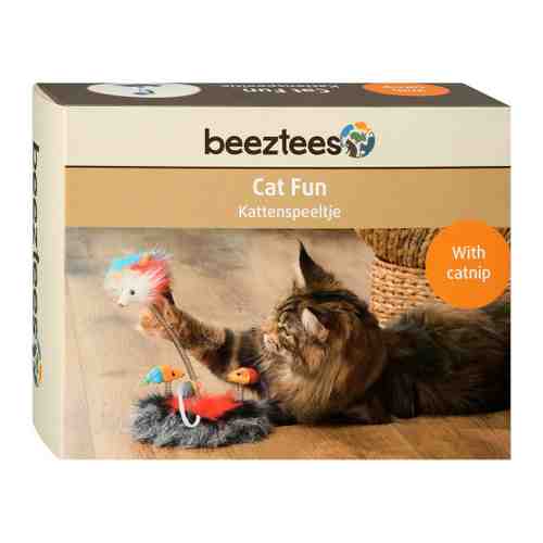 Игрушка Beeztees Мышки меховые на пружинах на мягкой подставке для кошек 15х25 см арт. 3462031