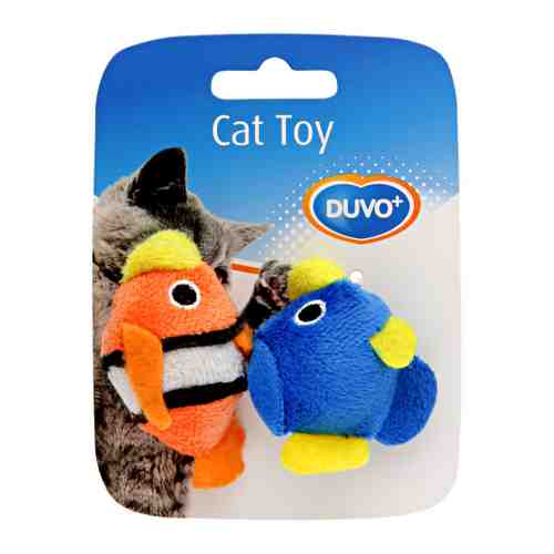 Игрушка Duvo+ мягкая Рыбка с кошачьей мятой разноцветная для кошек 7.5х9х3.5 см арт. 3460514
