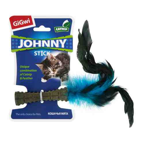 Игрушка GigWi прессованная кошачья мята синее перо для кошек арт. 3419501
